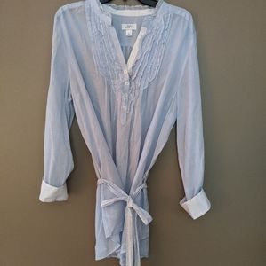 Handkerchief thin pin striped blouse